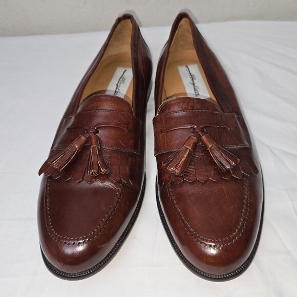 Mezlan Santander Brown Leather Slip On Kiltie Tassel Loafers Men’s Size 10.5 - Picture 4 of 10